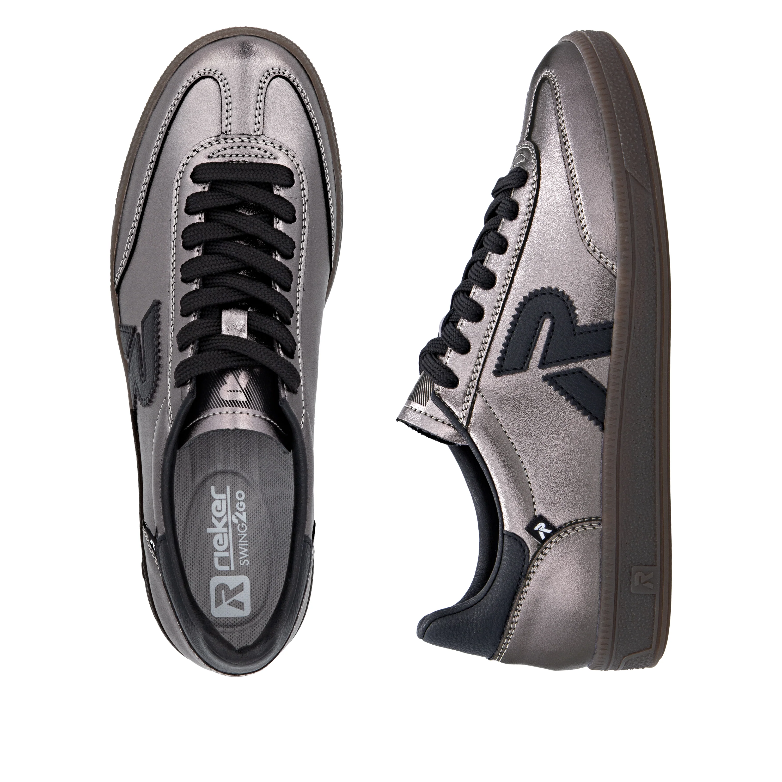 Rieker Sport Woman's Shoes - Silver/Platinum | W2200-91 - Image 9